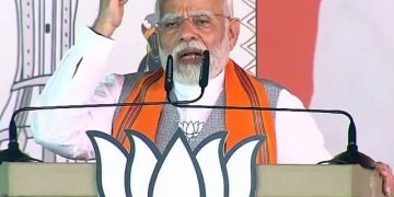 झाबुआ से प्रधानमंत्री मोदी ने किया लोकसभा का शंखनाद,बोले -24 में फिर एक बार, जनता ने भी साथ में स्वर मिलाया