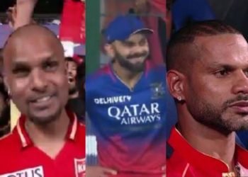 बेंगलुरु के एम चिन्‍नास्‍वामी स्‍टेडियम में  शिखर धवन के हमशक्‍ल ने सभी का ध्‍यान खींचा