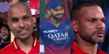 बेंगलुरु के एम चिन्‍नास्‍वामी स्‍टेडियम में  शिखर धवन के हमशक्‍ल ने सभी का ध्‍यान खींचा