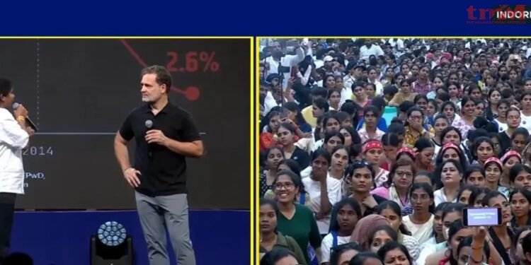 इंदौर में ‘छात्रों की गूंज’ के 5वें एडिशन में राहुल गांधी ने छात्रों से ‘सिस्टम बनाम स्टूडेंट्स’ पर सीधा संवाद किया,बोले- स्टूडेंट देश का फाउंडेशन
