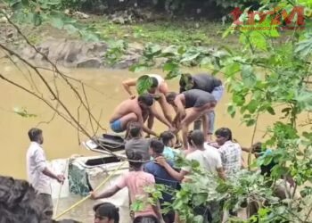 आगर मालवा में भीषण सड़क हादसा : बरसाती नाले में बही ओडिशा के श्रद्धालुओं की कार