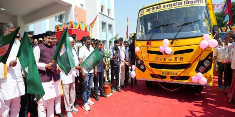 नरसिंहपुर जिले में ₹175 करोड़ से अधिक के विभिन्न विकास कार्यों का लोकार्पण,सांदीपनि विद्यालय को 15 नई बसों की सौगात